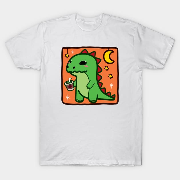 Dino-Mite night T-Shirt by NumbleRay